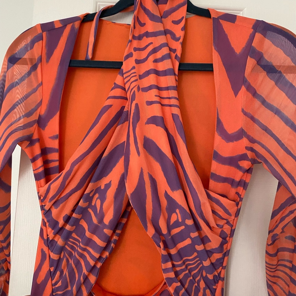 AFRM Adut orange zebra dress